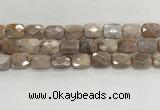 CMS1784 15.5 inches 12*16mm faceted rectangle AB-color moonstone beads