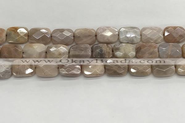 CMS1784 15.5 inches 12*16mm faceted rectangle AB-color moonstone beads