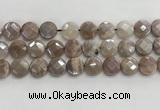 CMS1791 15.5 inches 14mm faceted coin AB-color moonstone beads