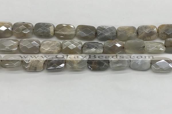 CMS1825 15.5 inches 12*16mm faceted rectangle AB-color moonstone beads