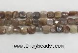 CMS1829 15.5 inches 12*12mm faceted square AB-color moonstone beads