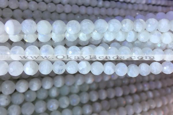 CMS1860 15.5 inches 6mm faceted round white moonstone gemstone beads