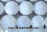 CMS1861 15.5 inches 8mm faceted round white moonstone gemstone beads