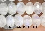 CMS1867 15.5 inches 4*6mm faceted rondelle white moonstone beads