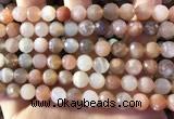 CMS1892 15.5 inches 8mm faceted round rainbow moonstone beads