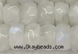 CMS1912 15.5 inches 6*10mm faceted rondelle white moonstone beads