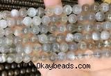 CMS1942 15.5 inches 8mm round grey moonstone beads wholesale