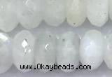 CMS2098 15 inches 6*9mm faceted rondelle white moonstone beads