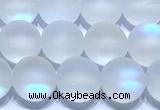 CMS2171 15 inches 6mm, 8mm, 10mm & 12mm round matte synthetic moonstone beads