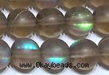 CMS2192 15 inches 6mm, 8mm, 10mm & 12mm round matte synthetic moonstone beads