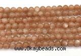 CMS2252 15 inches 8mm round orange moonstone beads wholesale