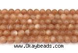 CMS2253 15 inches 10mm round orange moonstone beads wholesale