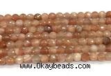 CMS2258 15 inches 6mm faceted round orange moonstone beads