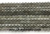 CMS2300 15 inches 4mm round black moonstone beads wholesale