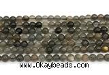 CMS2301 15 inches 6mm round black moonstone beads wholesale