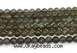 CMS2302 15 inches 8mm round black moonstone beads wholesale