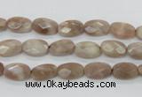 CMS33 15.5 inches 8*10mm faceted oval moonstone gemstone beads