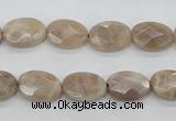 CMS34 15.5 inches 10*14mm faceted oval moonstone gemstone beads