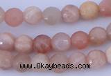 CMS350 15.5 inches 6mm faceted round natural pink moonstone beads