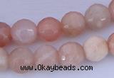 CMS352 15.5 inches 12mm faceted round natural pink moonstone beads