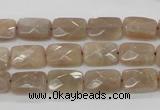 CMS40 15.5 inches 8*12mm faceted rectangle moonstone gemstone beads