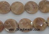 CMS47 15.5 inches 16mm faceted coin moonstone gemstone beads