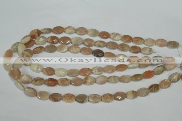 CMS545 15.5 inches 10*14mm faceted oval moonstone beads wholesale