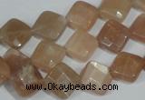 CMS550 15.5 inches 10*10mm faceted diamond moonstone beads wholesale