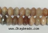 CMS565 15.5 inches 6*10mm faceted rondelle moonstone beads wholesale