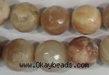 CMS574 15.5 inches 14mm faceted round moonstone gemstone beads