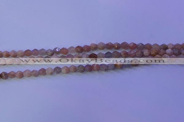 CMS580 15.5 inches 5*6mm faceted nuggets moonstone gemstone beads