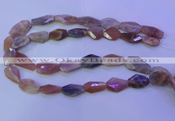 CMS597 15.5 inches 13*20mm - 15*28mm faceted freeform moonstone beads