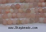 CMS600 15.5 inches 4mm round matte natural moonstone beads