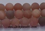 CMS612 15.5 inches 8mm round matte moonstone beads wholesale