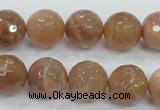 CMS62 15.5 inches 14mm faceted round moonstone gemstone beads