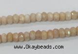 CMS66 15.5 inches 4*6mm faceted rondelle moonstone gemstone beads