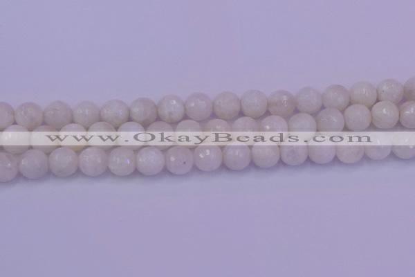 CMS663 15.5 inches 10mm faceted round white moonstone beads