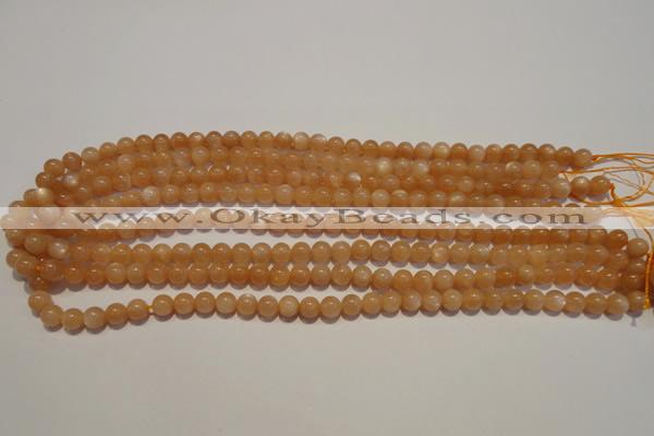 CMS701 15.5 inches 6mm round peach moonstone beads wholesale