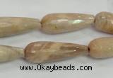 CMS76 15.5 inches 10*30mm faceted teardrop moonstone gemstone beads