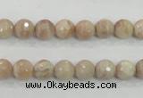 CMS83 15.5 inches 8mm faceted round moonstone gemstone beads