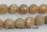 CMS85 15.5 inches 12mm faceted round moonstone gemstone beads