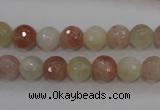 CMS871 15.5 inches 8mm faceted round moonstone gemstone beads