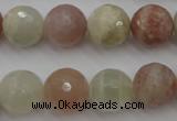 CMS882 15.5 inches 14mm faceted round moonstone gemstone beads