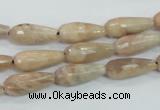 CMS90 15.5 inches 7*18mm faceted teardrop moonstone gemstone beads