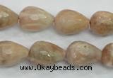 CMS91 15.5 inches 13*18mm faceted teardrop moonstone gemstone beads