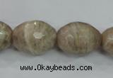 CMS94 15.5 inches 15*20mm faceted rice moonstone gemstone beads