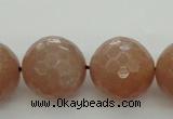 CMS946 15.5 inches 16mm faceted round A grade moonstone gemstone beads