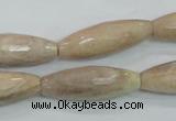 CMS95 15.5 inches 10*30mm faceted rice moonstone gemstone beads