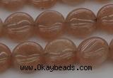 CMS956 15.5 inches 8mm flat round A grade moonstone beads