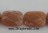 CMS973 15.5 inches 13*18mm faceted rectangle A grade moonstone beads